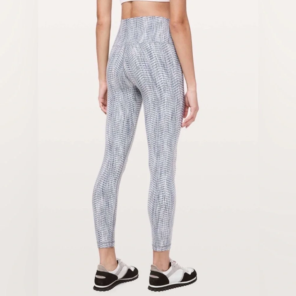 Lululemon Wunder Under High-Rise 7/8 Tight Jacquard Battleship Silver Spoon 6